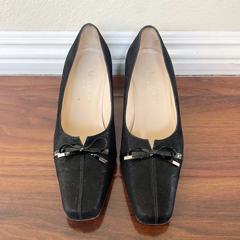 Amalfi Rangoni Luke Pump Low Block Heels Shoes With Bow